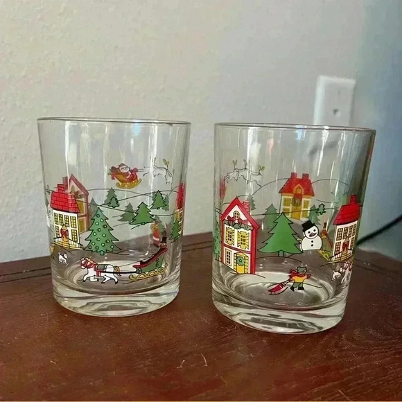 Jamestown, The Joy of Christmas, 14oz Glassware, Old Fashioned, Set of 2 60s - Picture 4 of 8